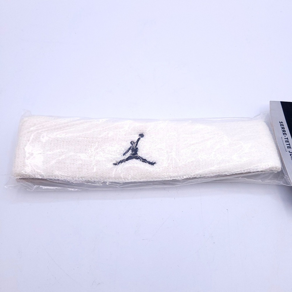 Vintage Jordan Jumpman Headband White with Black Logo Training Stretch Unisex